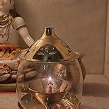 Buy Treo by Milton Arpan Decorative Brass Diya for Puja with Curved ...