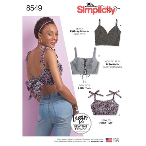 Simplicity Women's Learn To Sew Crop Tops Sewing Pattern, 8549
