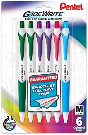 Pentel GlideWrite with TechniFlo Ink Ballpoint Pen, (1.0mm) Med. Line ...