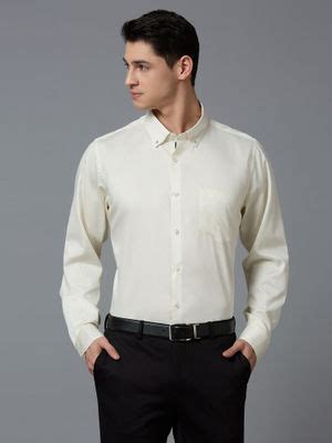 Buy Reid & Taylor Men Solid Ivory Formal Shirt (38) Online