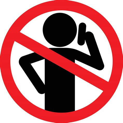 Do not Talk on Mobile Cell Phone Icon Sign 25410803 Vector Art at Vecteezy