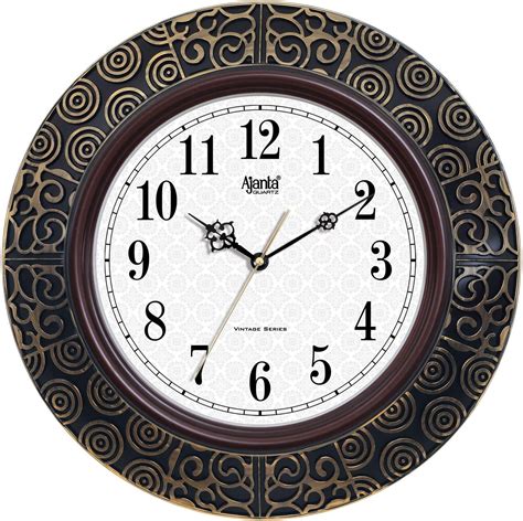 Buy Ajanta Plastic Sweep Clock (37 cm x 37 cm x 5.7 cm, Brown) Online ...