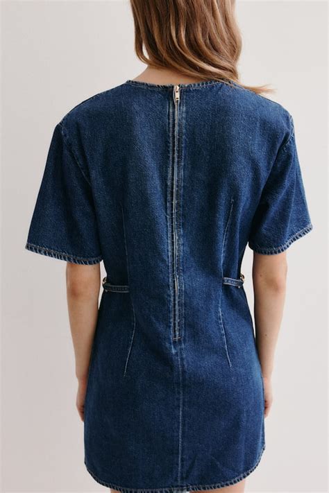 Buckle-detail denim dress - Dark denim blue - Ladies | H&M IN