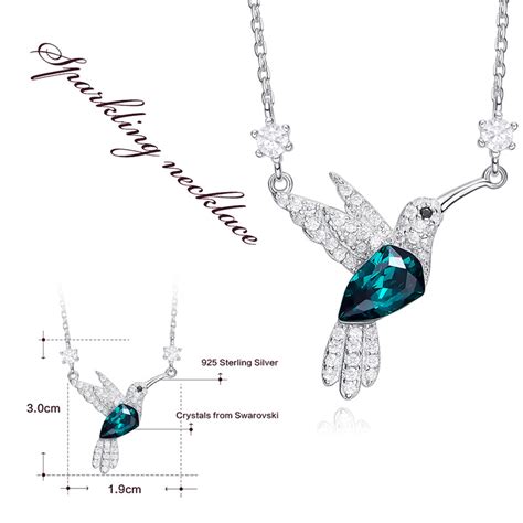 Green Bird Swarovski Crystal Silver Necklace – Mystic Flavia