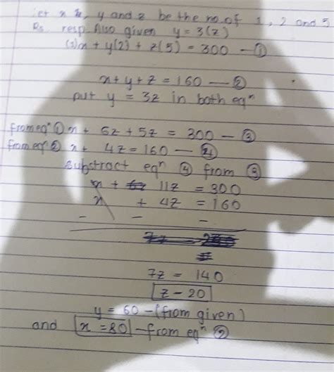 I have a total of 300 in coins of denomination 1 Rupee and 2 rupee and ...