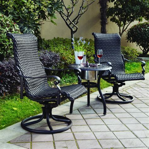 Patio Furniture Swivel Rocker Chair (Set/2) Wicker Aluminum