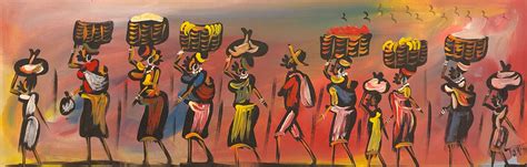 Buy Village Marketplace Original Acrylic Painting on Canvas Online in ...