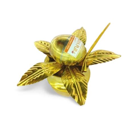 MAYAPURI Brass Mangal Kalash with Coconut & Amra Pallav for Daily Puja ...