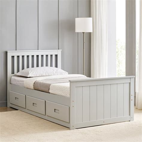 Buy Helios Taylor Moselle Captain Solid Wood Single Bed with Drawer ...
