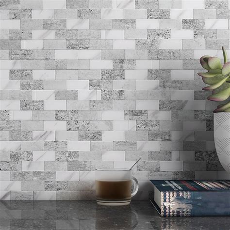 M MOFIT Stone Look Peel and Stick Backsplash Tiles for Kitchen ...