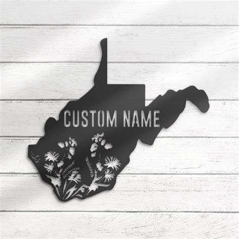 Wild Flower West Virginia State Custom Metal Wall Art LED Light ...