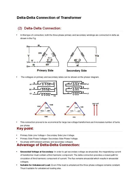 Delta-Delta Connection of Transformer | PDF | Transformer | Electronic ...
