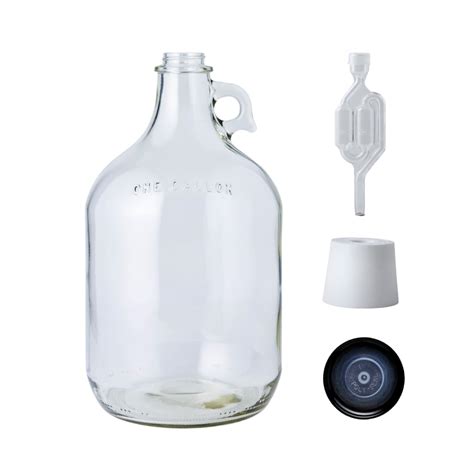 FastRack 1 gal Jug W/Twin bubble Airlock, Polyseal Lid, #6.5 Drilled ...