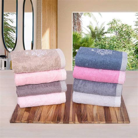 Royal Bamboo 500 GSM Hand Towel Set of 8, Multicolor | 100% Bamboo ...