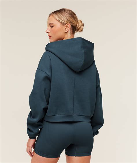 Women's Gymshark Cosy Luxe Zip Through Hoodie Gs Stealth Blue – Kicks ...