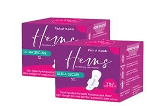Buy Hems Ultra Thin Sanitary Pad for Women|XL - Pack of 15 (2 boxes ...