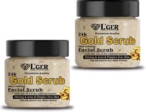 l'ger 24K Gold Scrub Skin Care Acne & pimple Free Skin Scrub (Pack Of 2 ...