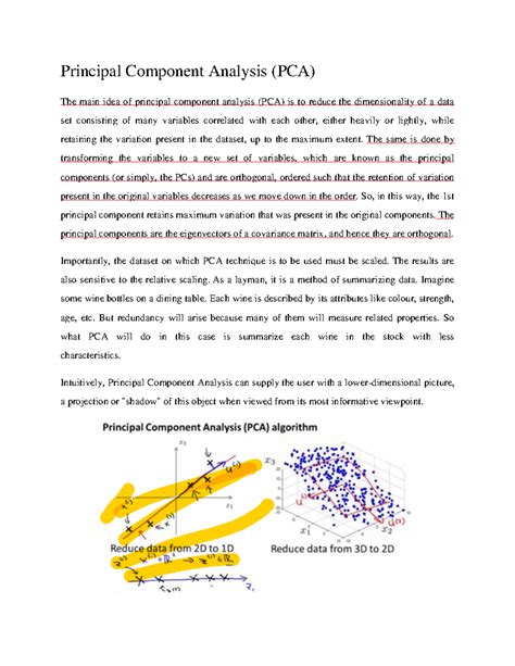 PCA example - pca - Principal Component Analysis (PCA) The main idea of ...