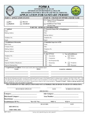 Fillable Online dphss guam Sanitary Permit Form - Fill Out and Sign ...
