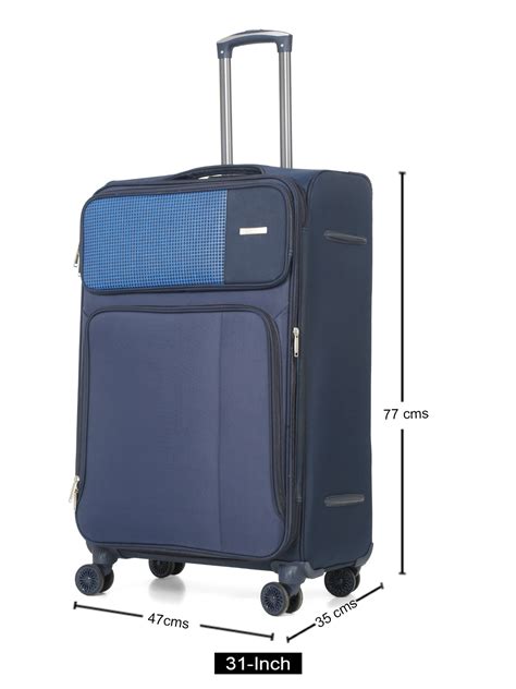 Teakwood Leather Navy Solid Soft Sided Large Trolley Bag – Teakwood ...