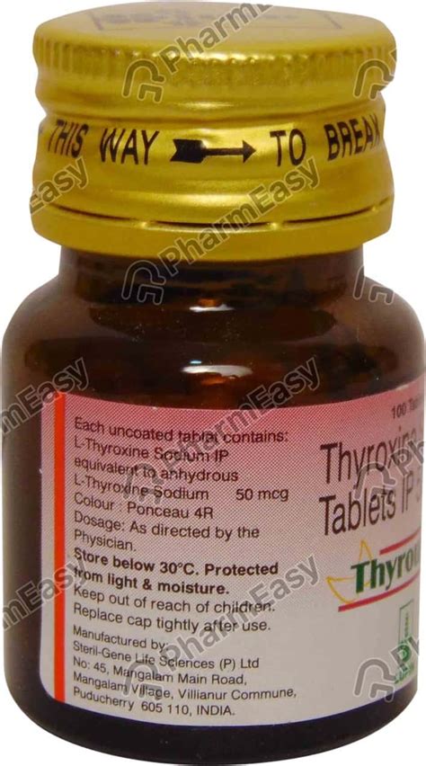Thyroup 50 MCG Tablet (100): Uses, Side Effects, Price & Dosage | PharmEasy