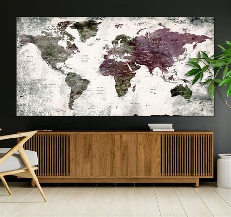World Map Wall Art Canvas Print | Modern wall art canvas, Large wall ...