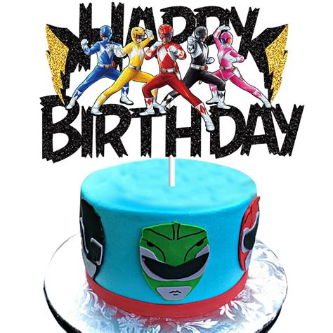 Buy Power Ranger Cake Topper, Power Rangers Cake Decorations for Boys ...