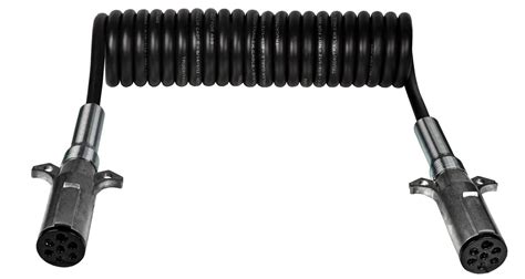 Tectran 15 Ft' 7-Way Light Duty Powercoil | 12" Tractor & Trailer Leads ...