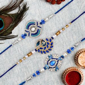 LEEMARA Designer LMR-R-7-8-10 Gold Finish, Pearl, Mauli Thread, Kundan ...