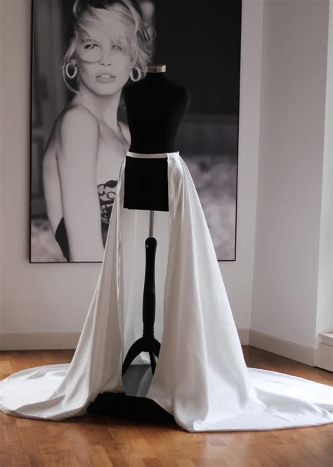 Detachable Wedding Satin Overskirt, Bridal Train Overskirt, off White Satin Wedding Skirt ...