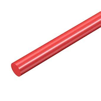 uxcell Plastic Round Rod 9/16 inch Dia 20 inch Length Red (POM ...