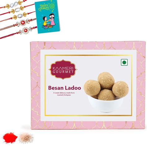 Kaameri Bazaar Rakhi for Brother combo with Sweets - Set of 5 Rakhi ...