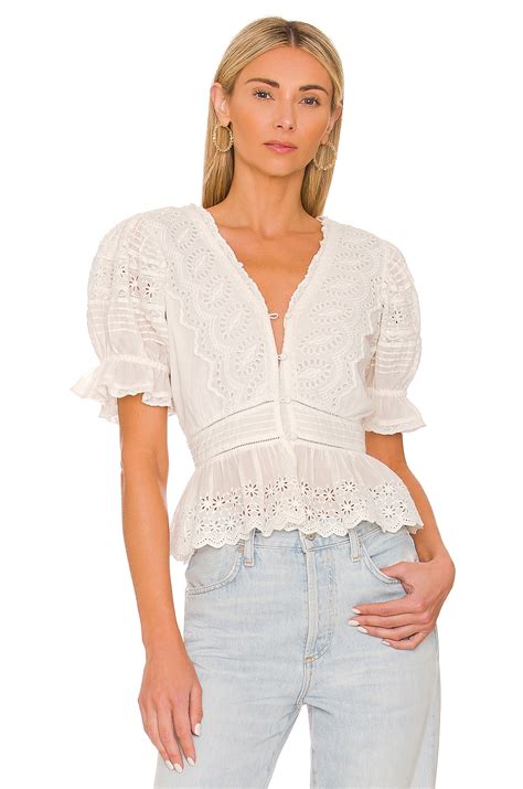 LoveShackFancy Annalee Top in Ivory | REVOLVE