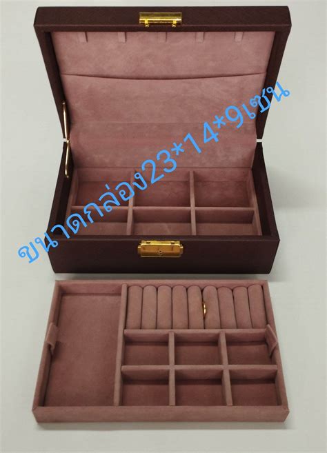 กล่องใส่เครื่องประดับ1 ชั้น ขนาดใหญ่ ขนาด 8 x 11 x 2นิ้วใส่สร้อยคอ ...