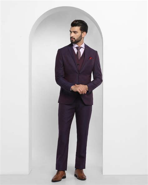 Buy Luxe Multitude 6X Navy Textured Formal Suit