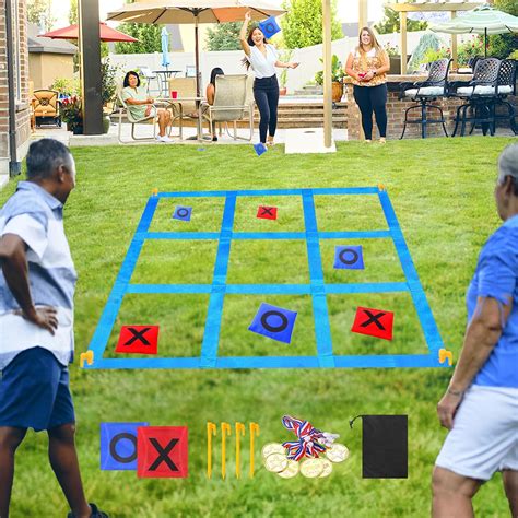 CWLAKON Outdoor Giant Tic Tac Toe Bean Bag Toss Games for Kids Adults ...