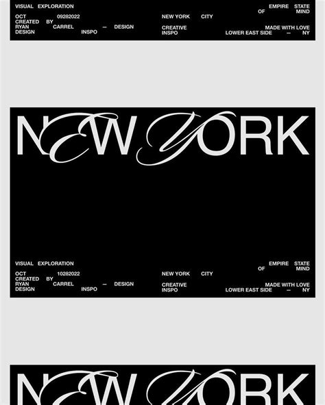 New York Typographic Poster by @ryancarreldesign