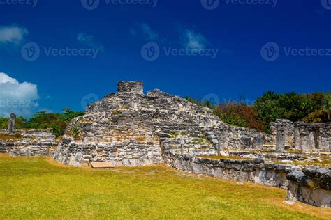 Ancient ruins of Maya in El Rey Archaeological Zone near Cancun ...
