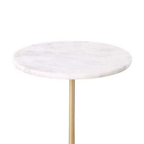 Layla White Marble Round Side Table Large 35.5x61.5cm – Early Settler AU