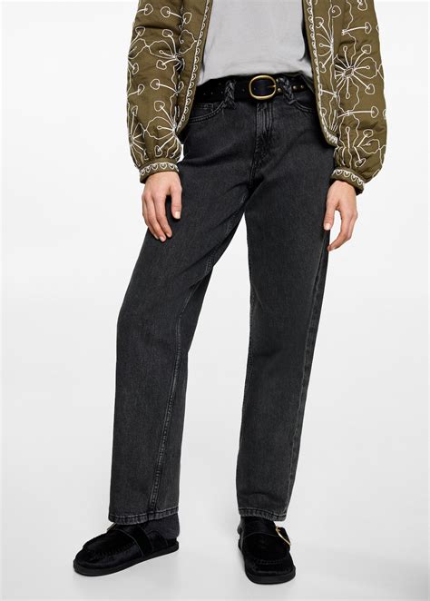 Straight-fit jeans with braided belt loops - Teen | MANGO Philippines