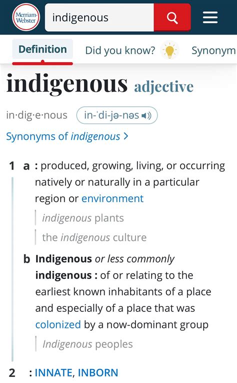 Fun Fact: Merriam-Webster Has Redefined Indigenous To Have A Secondary ...