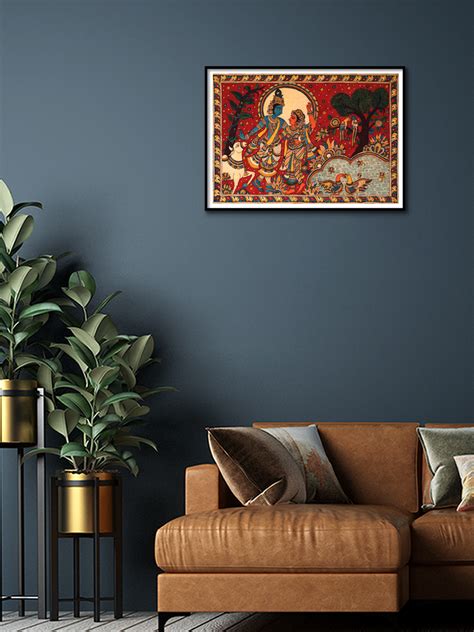 Buy Radha- Krishna in Brindavan Kalamkari Painting by Siva Reddy
