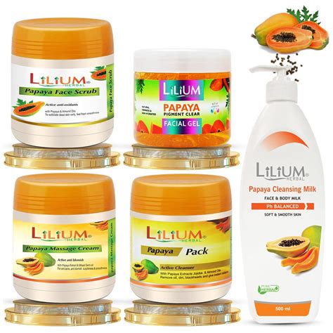 Lilium Anti-Oxidants Papaya Facial Kit With Papaya Cleansing Milk, 2000 ...