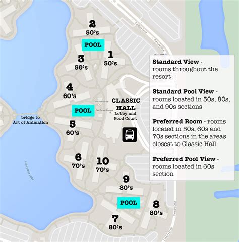 Disney's Pop Century Resort (map, how to navigate, room layouts)