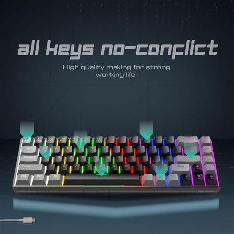 Dr Luxur® Shadow Mechanical Keyboard with 68 Keys - Gaming Keyboard ...