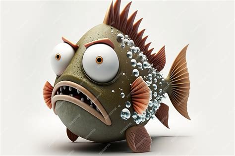 Premium Photo | 3d full body fish in cartoon style full studio center ...