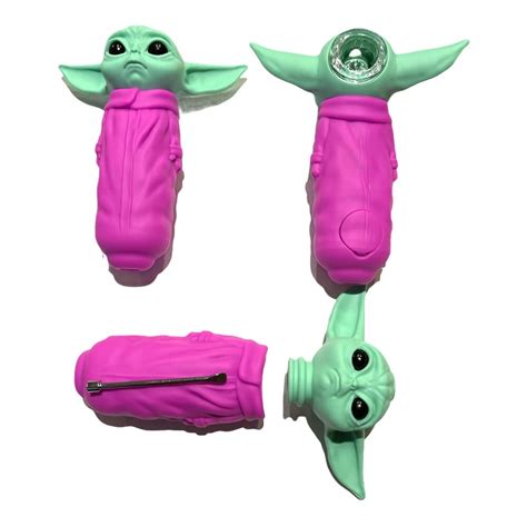 Buy Collectible Baby Yoda Silicone Pipe Smoking Glass Bowl Tobacco Cool ...