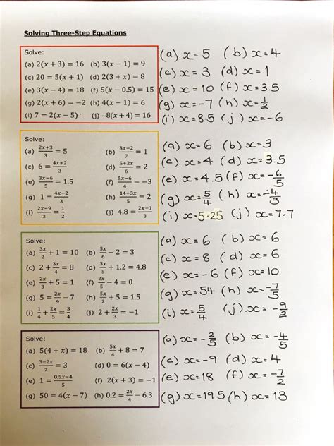 Image result for Solving Three-Step Equations Worksheet