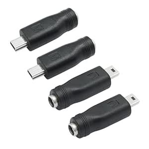 DC 5.5mm x 2.1mm to Mini USB Adapter, 5V DC 5521 Female to Mini USB ...