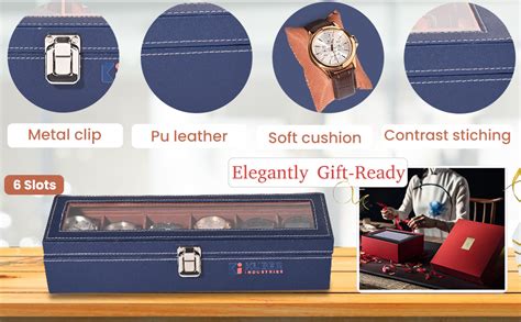 Kuber Industries Premium Faux Leather See Through 8 Slots Wrist Watch ...